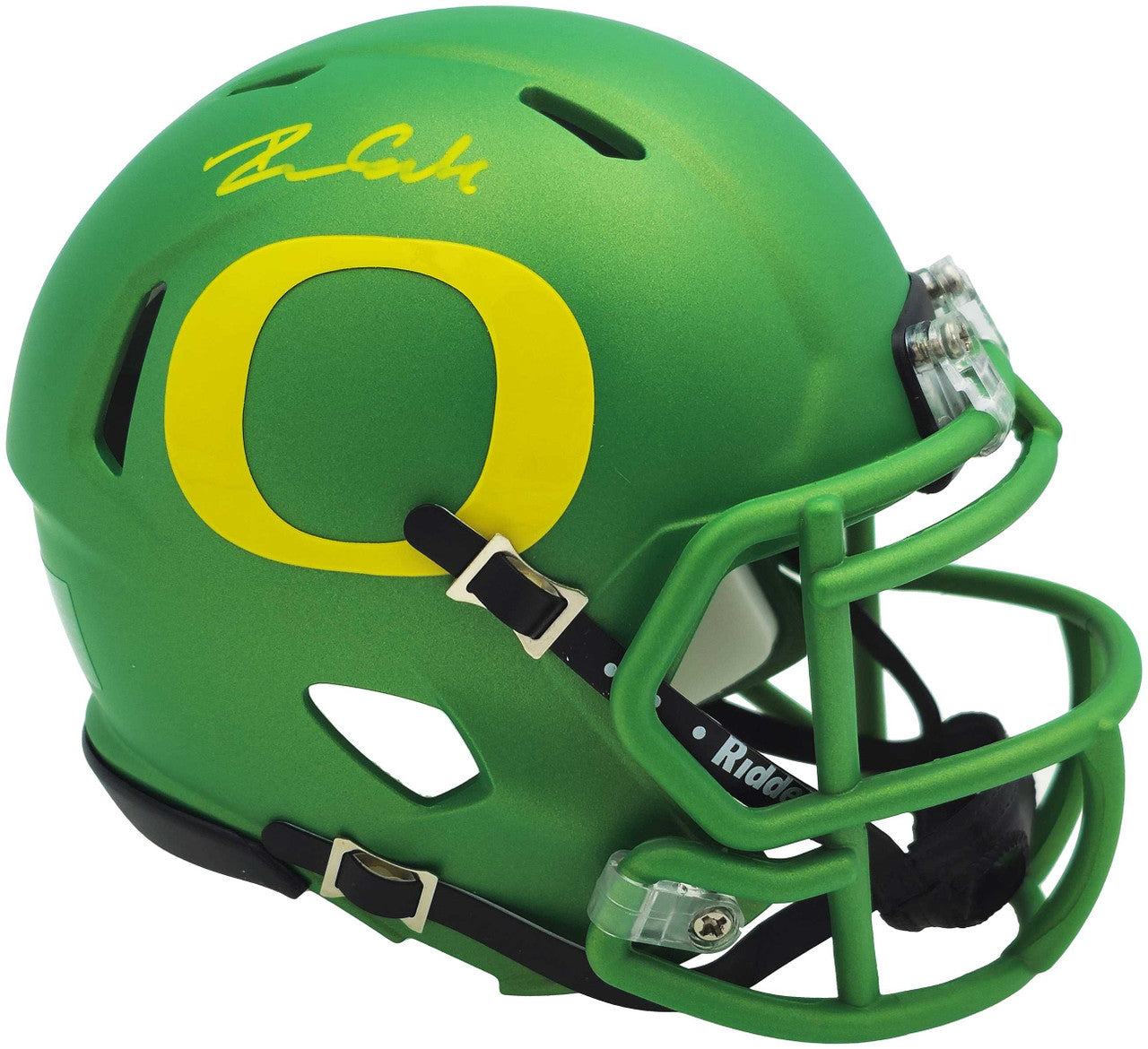 Dillon Gabriel Autographed Oregon Ducks Apple Green Speed Mini Helmet Beckett BAS Witness