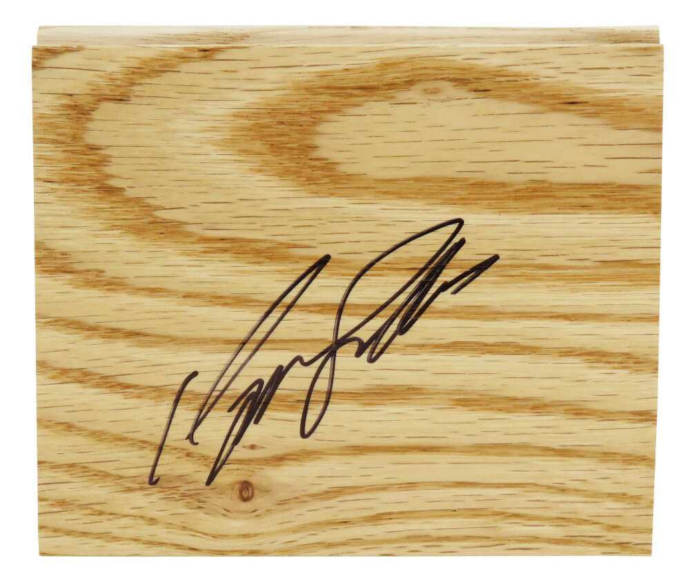 Dominique Wilkins Signed 5x6 Floor Piece - Schwartz Authenticated