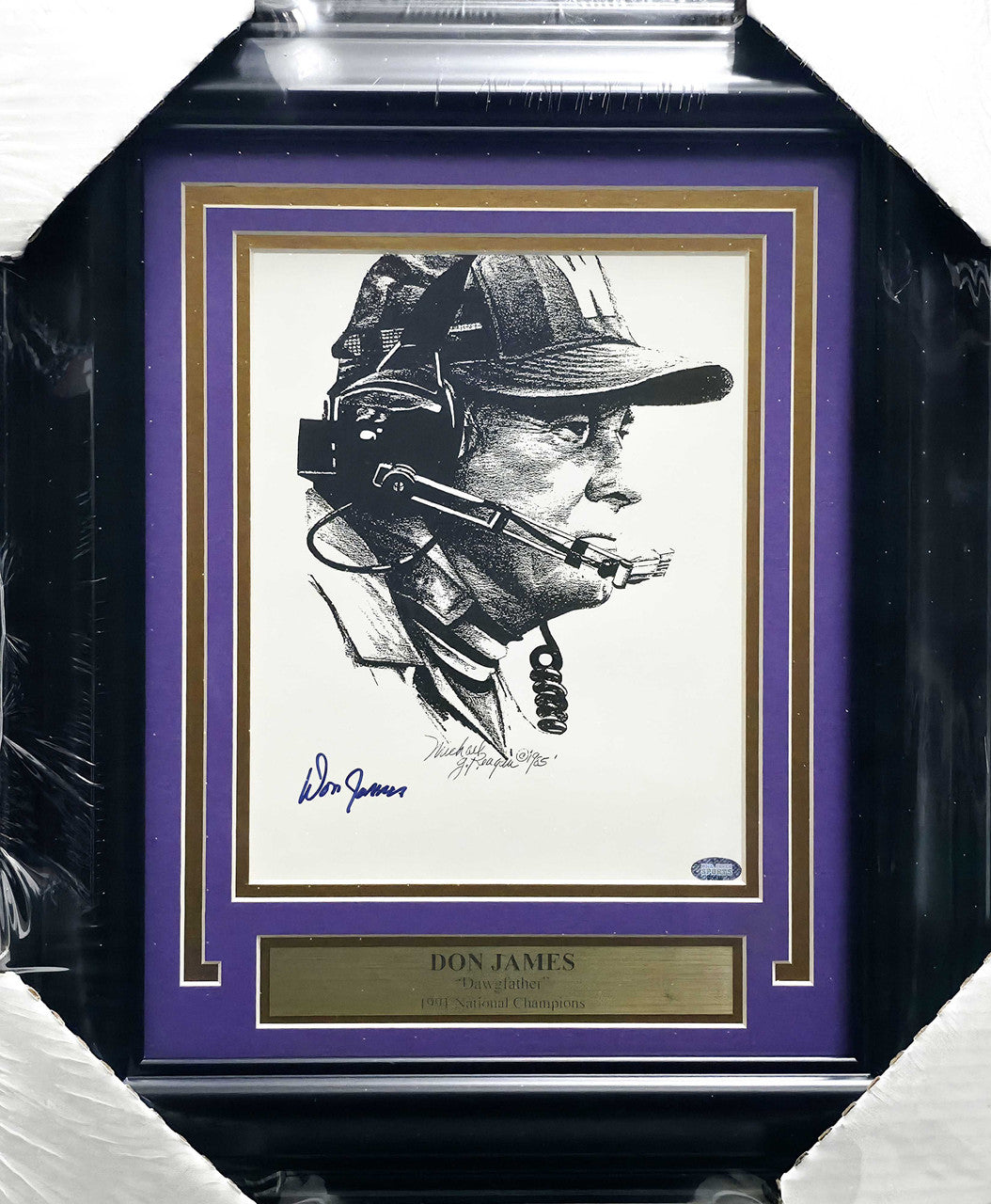 Don James Autographed Framed 8x10 Photo Washington Huskies MCS Holo #64035