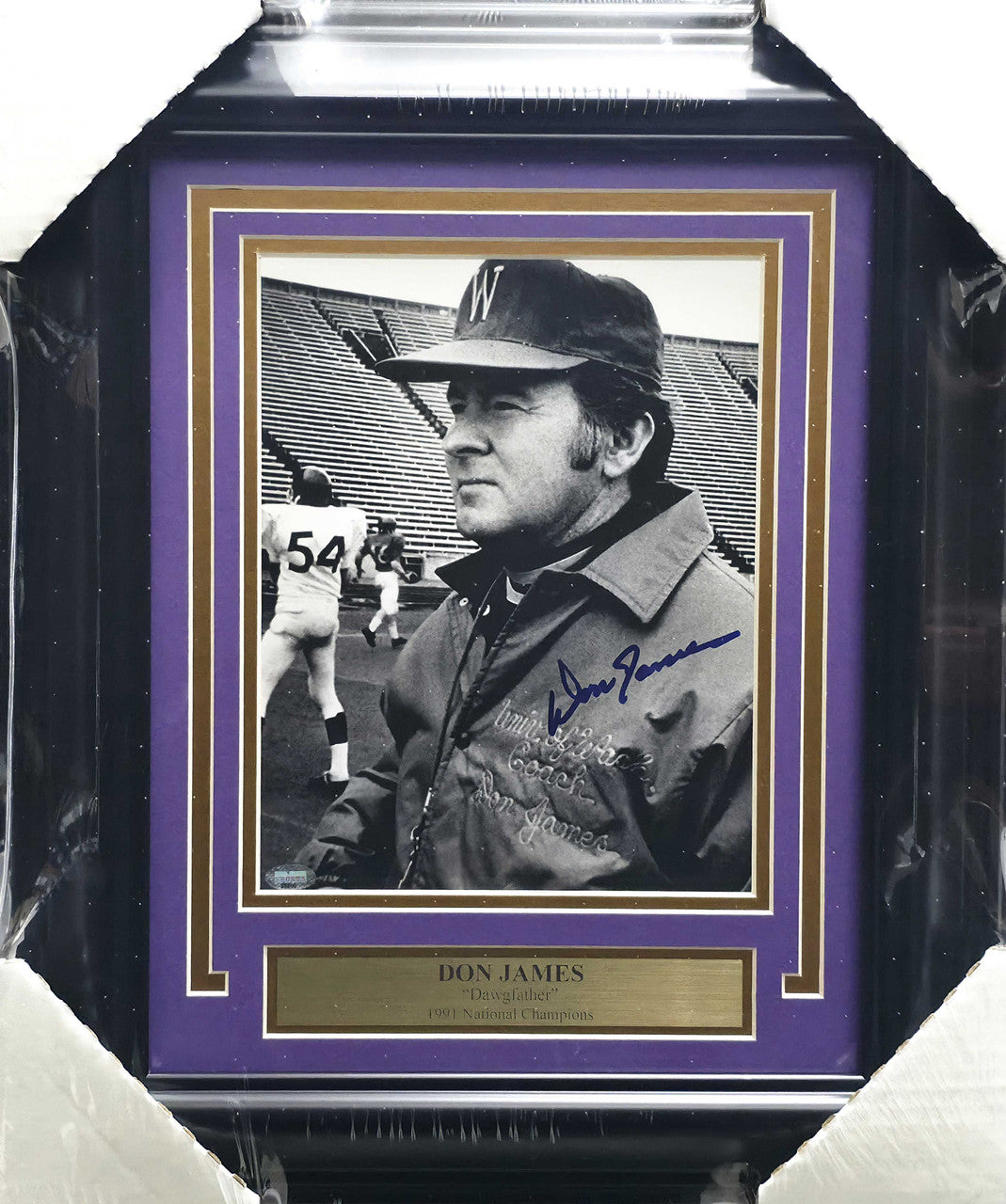 Don James Autographed Framed 8x10 Photo Washington Huskies MCS Holo #88800