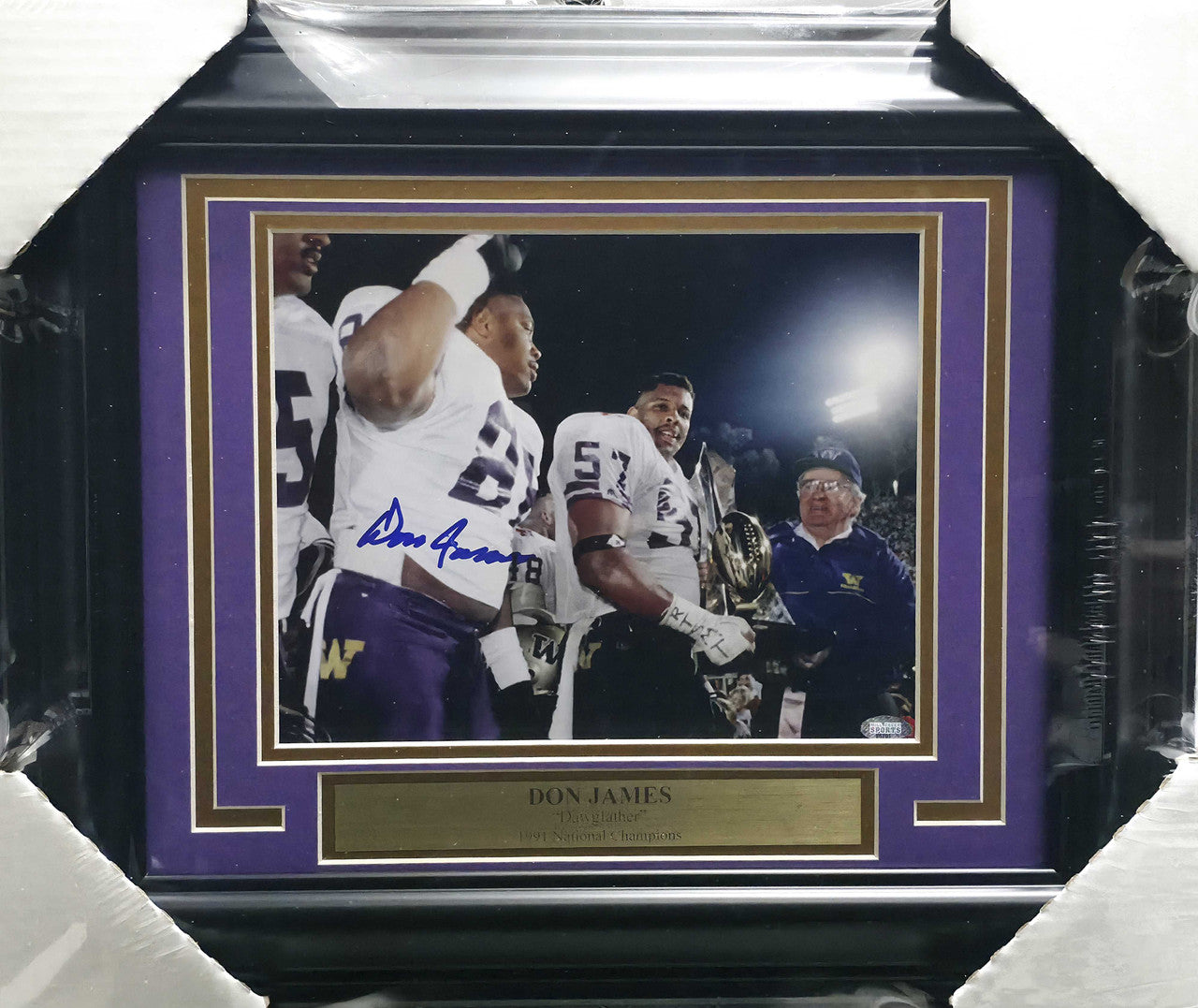 Don James Autographed Framed 8x10 Photo Washington Huskies MCS Holo #88801