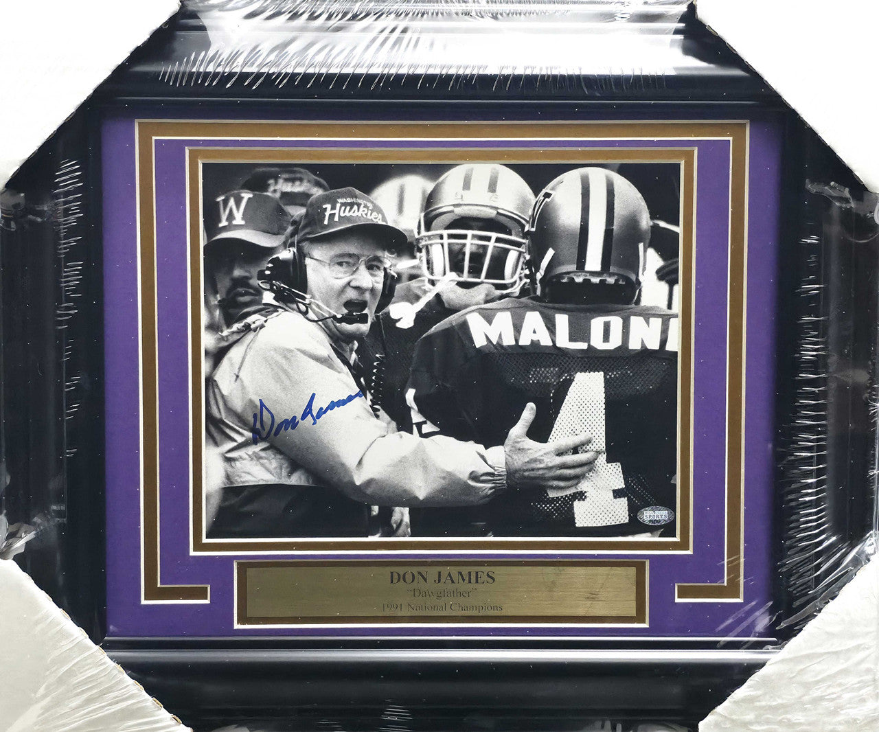 Don James Autographed Framed 8x10 Photo Washington Huskies MCS Holo #88803