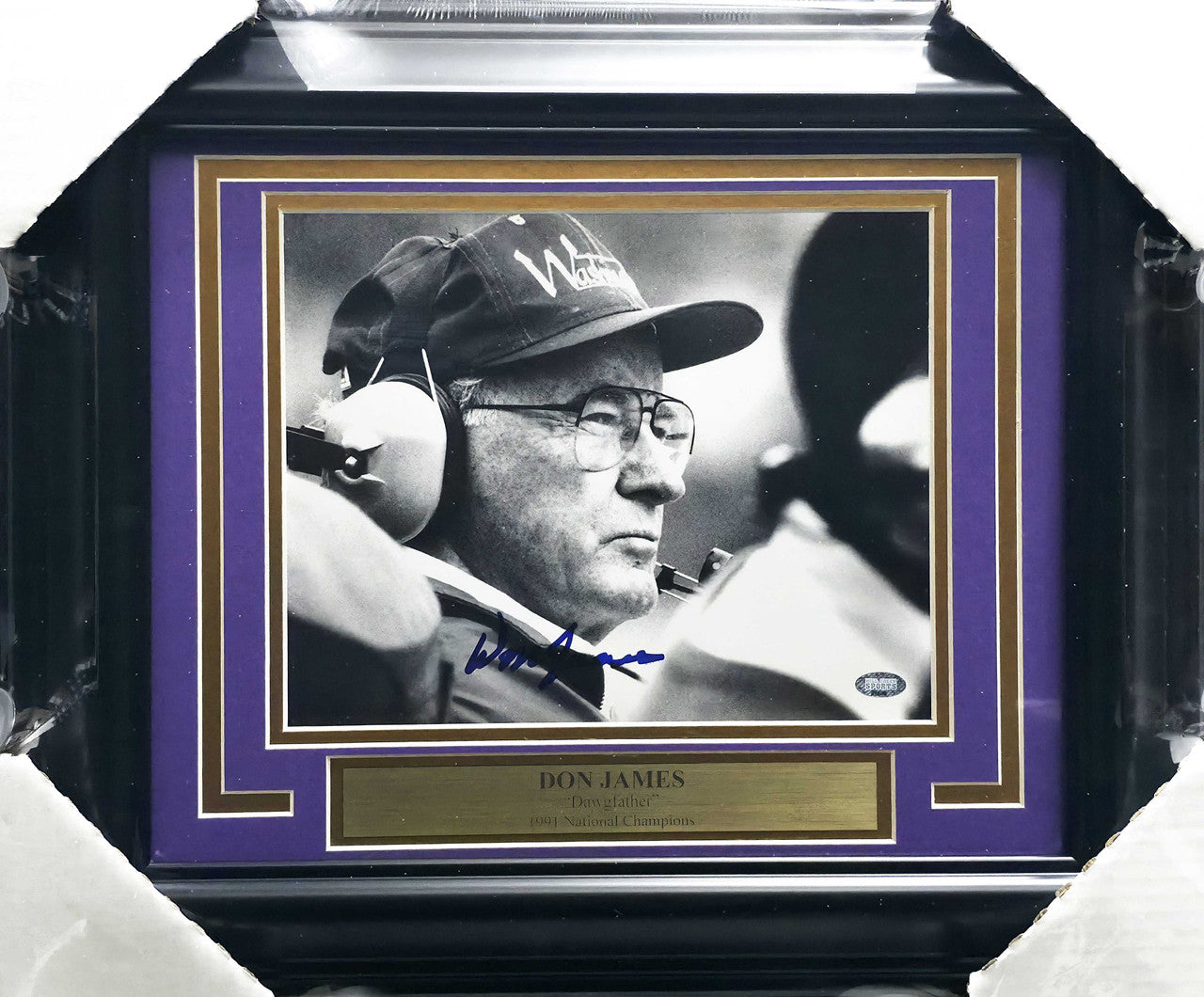 Don James Autographed Framed 8x10 Photo Washington Huskies MCS Holo #88805