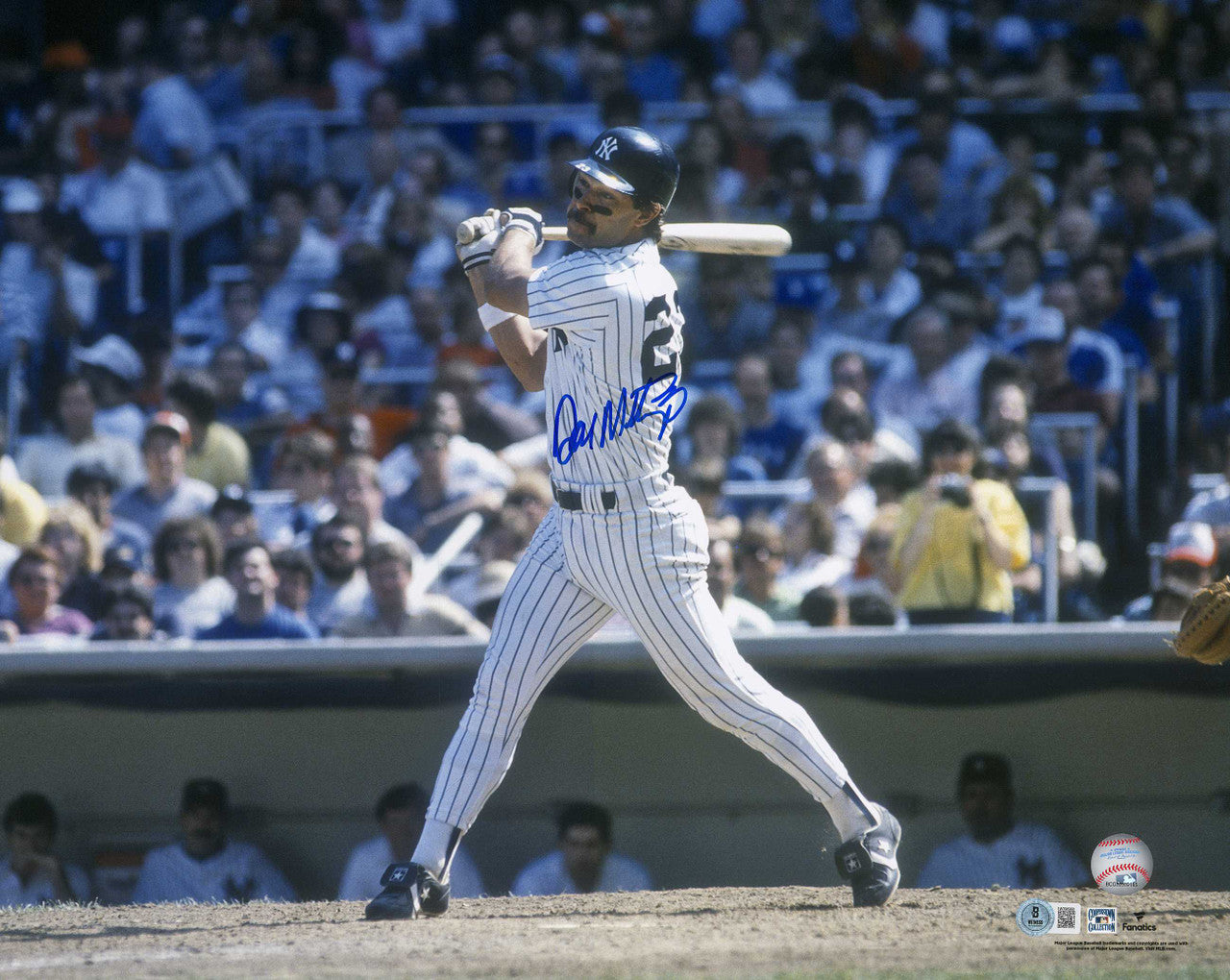 Don Mattingly Autographed 16x20 Photo New York Yankees Beckett BAS Witness Stock #224701