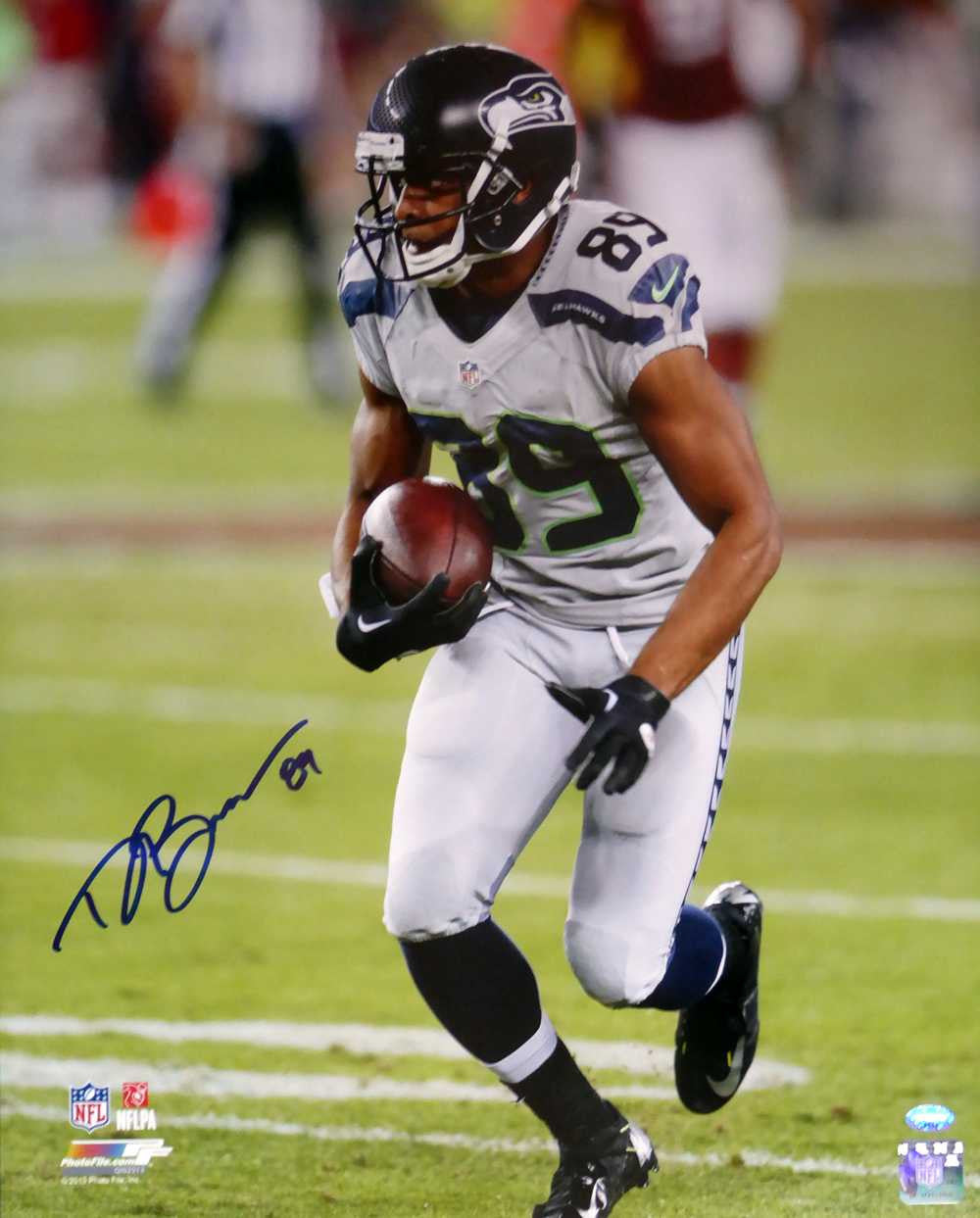 Doug Baldwin Autographed 16x20 Photo Seattle Seahawks In Blue MCS Holo