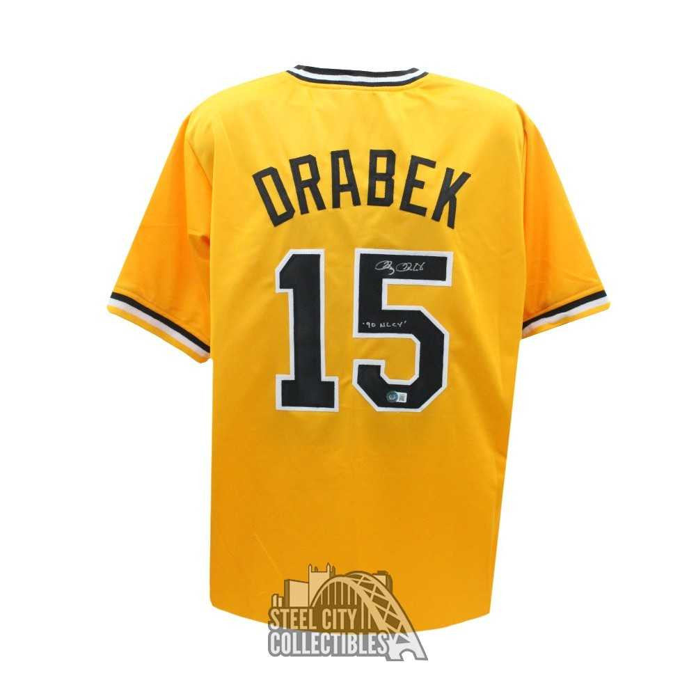 Doug Drabek 90 NL CY Autographed Pittsburgh Custom Gold Baseball Jersey - BAS