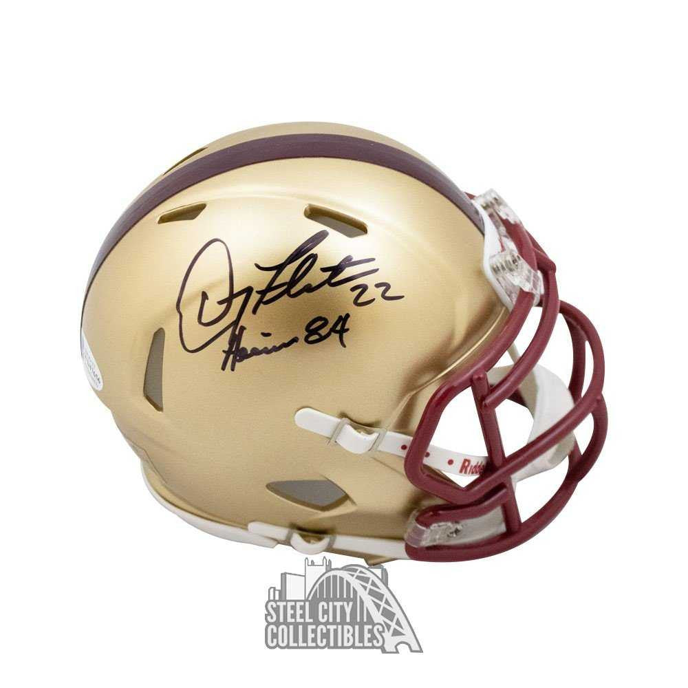 Doug Flutie Heisman 84 Autographed Boston College Speed Mini Football Helmet - BAS COA