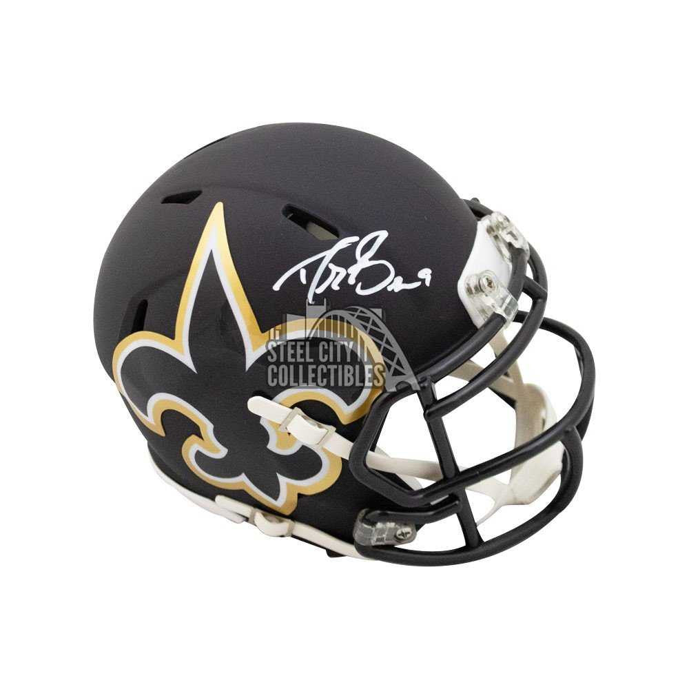 Drew Brees Autographed New Orleans Saints AMP Mini Football Helmet - BAS COA