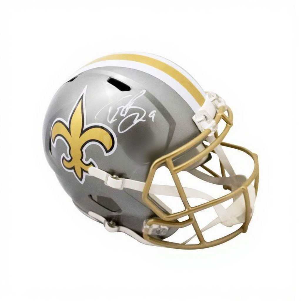 Drew Brees Autographed New Orleans Saints Flash Replica Full-Size Football Helmet (Beckett BAS COA)