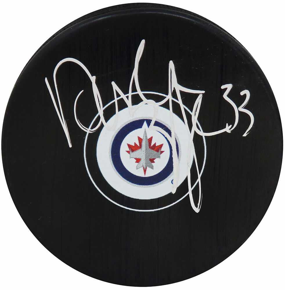 Dustin Byfuglien Signed Winnipeg Jets Logo Hockey Puck - Schwartz Authenticated