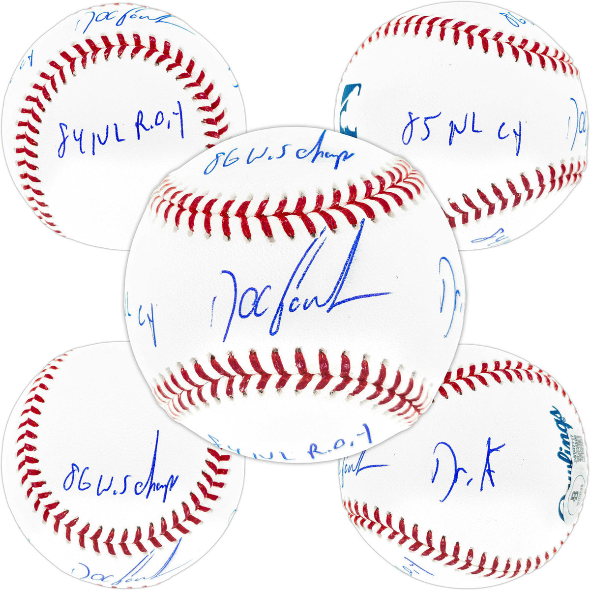 New York Mets Dwight Gooden Autographed Official Rawlings MLB Baseball - 4 Inscriptions - BAS Certified