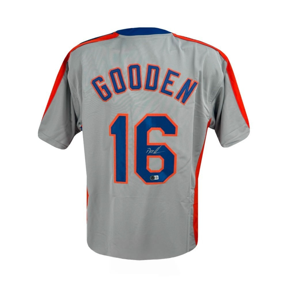 New York Mets Dwight Gooden Autographed Custom Gray Baseball Jersey - BAS Witnessed (#6 Signed)