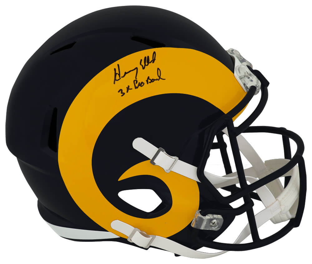 Henry Ellard Signed Los Angeles Rams Riddell Full Size Speed Replica Helmet w/3x Pro Bowl