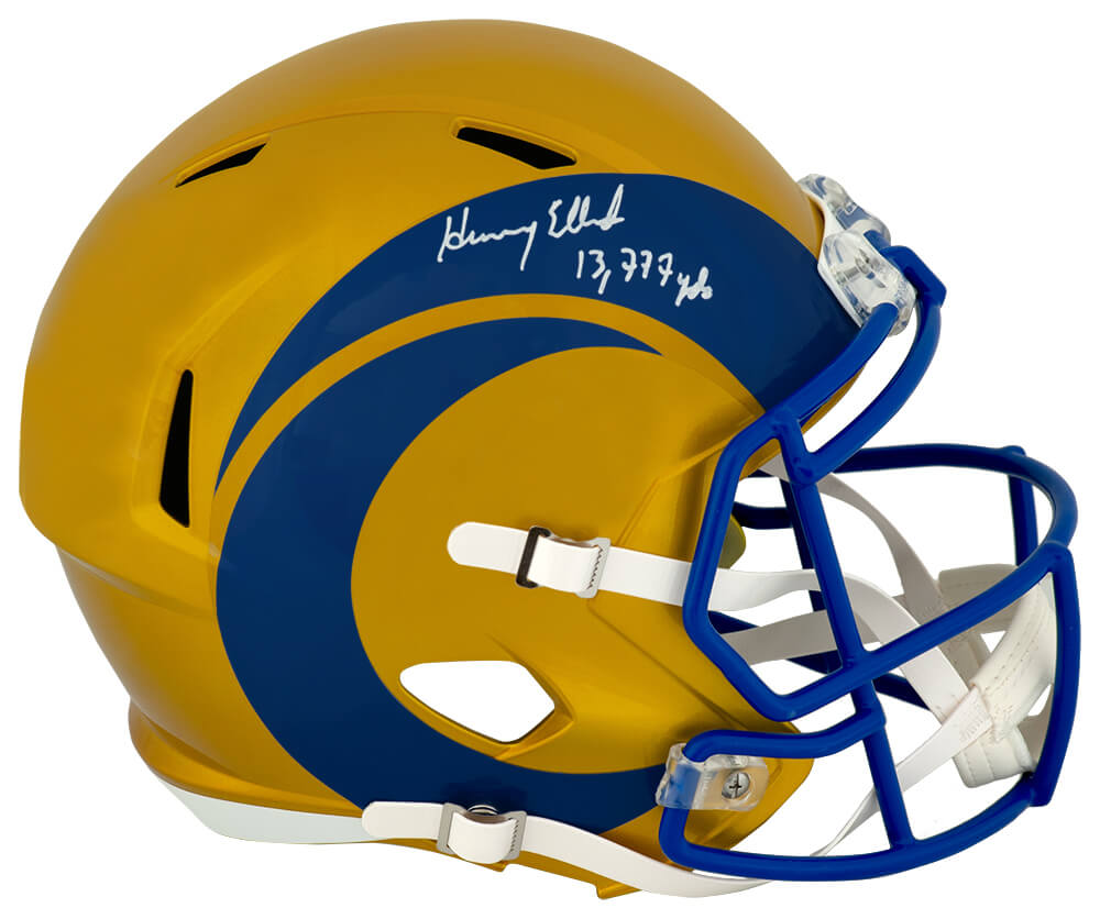 Henry Ellard Signed Los Angeles Rams FLASH Riddell Full Size Speed Replica Helmet w/13,777 Yds