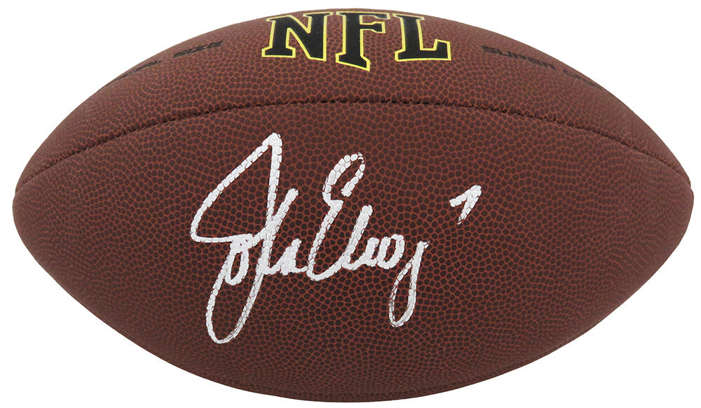 John Elway Signed Wilson Super Grip Full Size NFL Football – Schwartz Authenticated