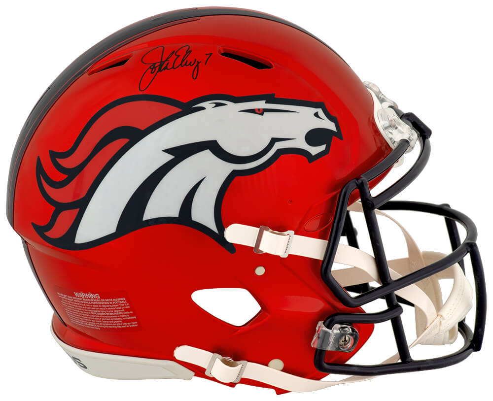 John Elway Signed Denver Broncos FLASH Riddell Full Size ProLine Authentic Speed Helmet