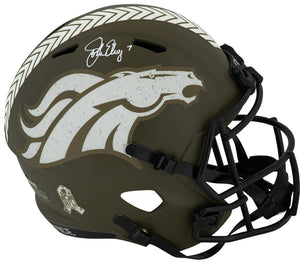 John Elway Signed Denver Broncos SALUTE Riddell Full Size Speed Replica Helmet