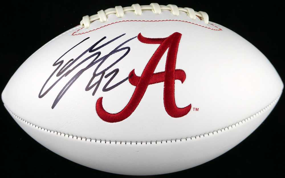 Eddie Lacy Autographed White Logo Football Alabama Crimson Tide MCS Holo