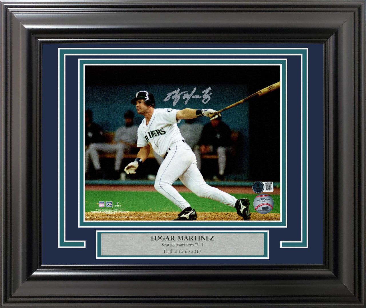 Edgar Martinez Framed 8x10 Autographed Photo Seattle Mariners The Double Beckett Authentication Services COA