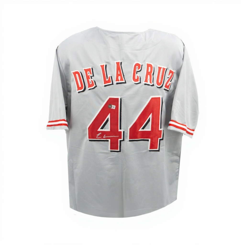 Elly De La Cruz Autographed Jersey Gray - Cincinnati BAS