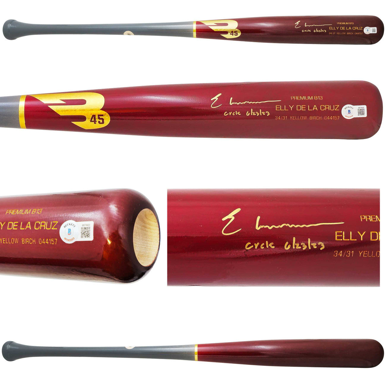 Elly De La Cruz Signed B45 Bat “Cycle 6/23/23” – BAS Witness