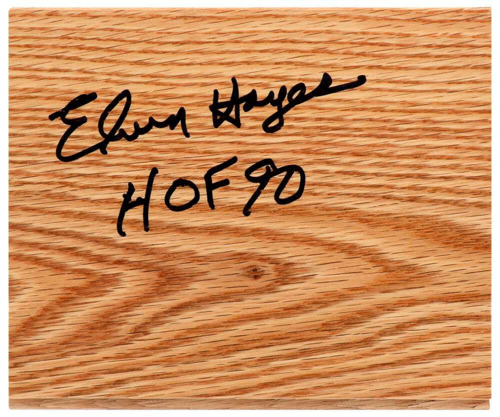 Elvin Hayes Signed 5×6 Floor Piece w/HOF'90 - Schwartz Authenticated