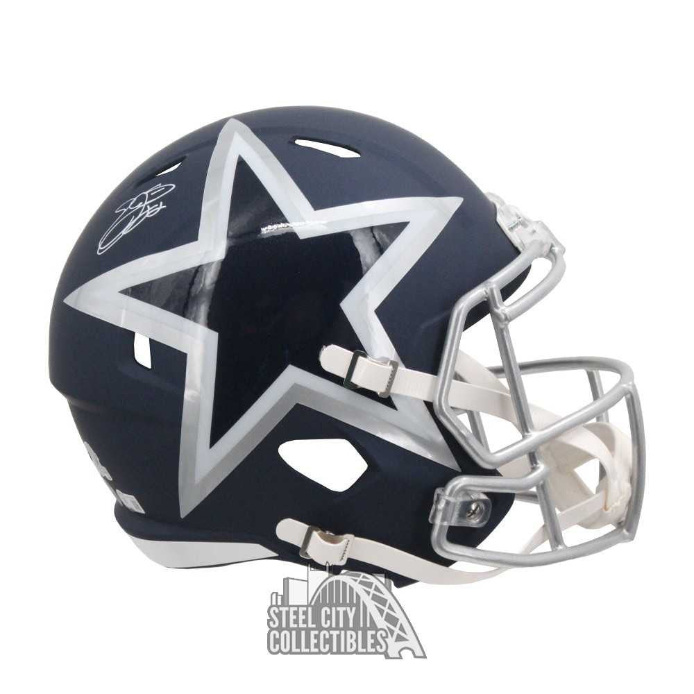 Emmitt Smith Autographed Dallas Cowboys AMP Replica Full-Size Helmet – BAS COA