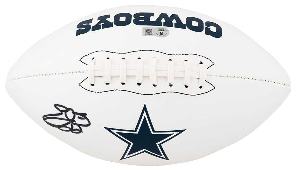 Emmitt Smith Signed Dallas Cowboys White Logo Football – Beckett BAS