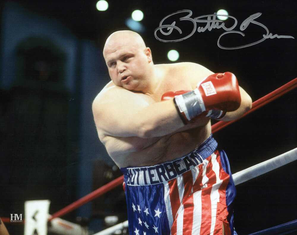 Eric 'Butterbean' Esch Signed Boxing Action In USA Trunks 8x10 Photo