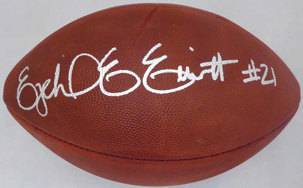 Ezekiel Elliott Autographed Official Leather NFL Football Dallas Cowboys Beckett BAS