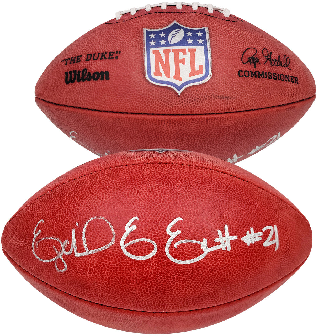 Ezekiel Elliott Autographed Official NFL Leather Football Dallas Cowboys Beckett BAS QR