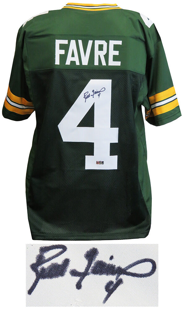 Green Bay Packers Brett Favre Signed Green Custom Jersey - Favre Hologram
