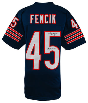 Chicago Bears Gary Fencik Signed Navy Custom Football Jersey w/SB XX Champs
