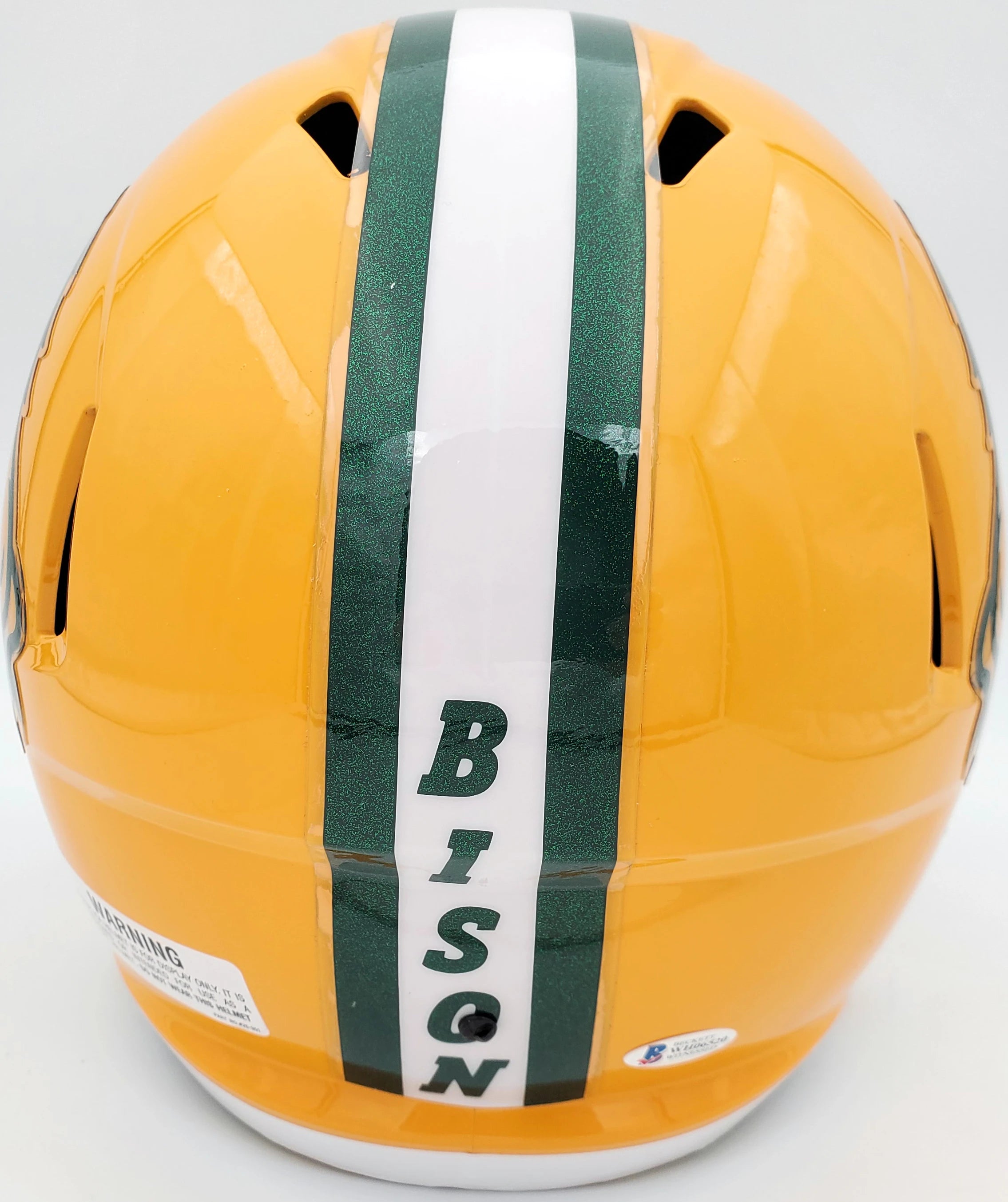 North Dakota State Bison Trey Lance Autographed Yellow Speed Replica Helmet - BAS COA