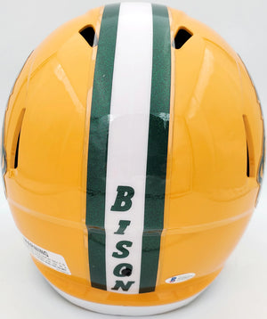 North Dakota State Bison Trey Lance Autographed Yellow Speed Replica Helmet - BAS COA