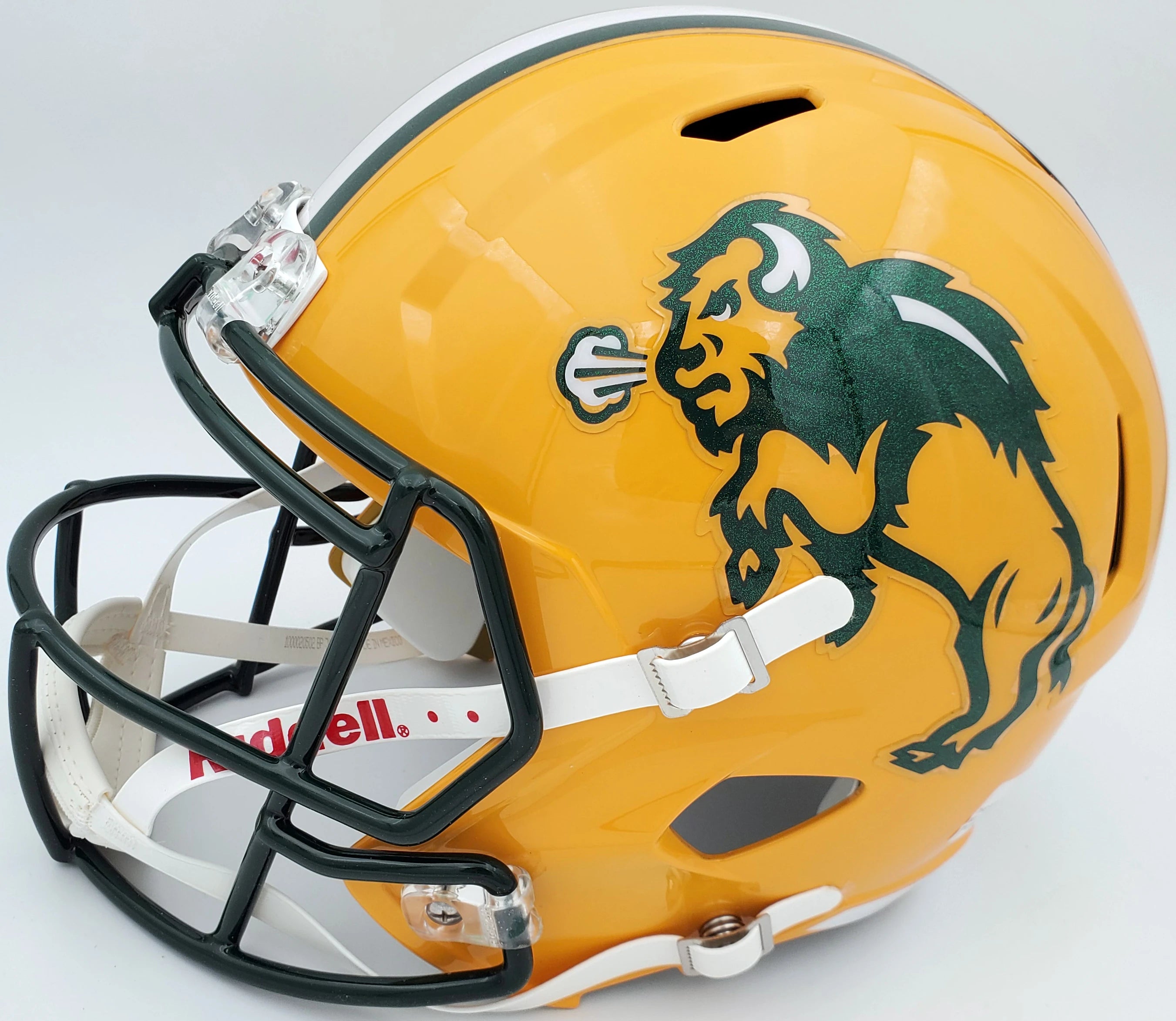 North Dakota State Bison Trey Lance Autographed Yellow Speed Replica Helmet - BAS COA