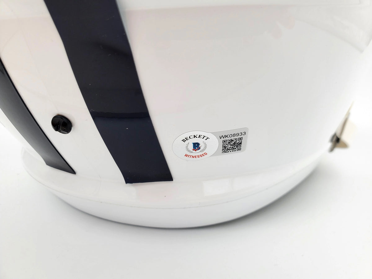 Zach Wilson Autographed BYU Cougars White Full Size Speed Replica Helmet – Beckett BAS Certified