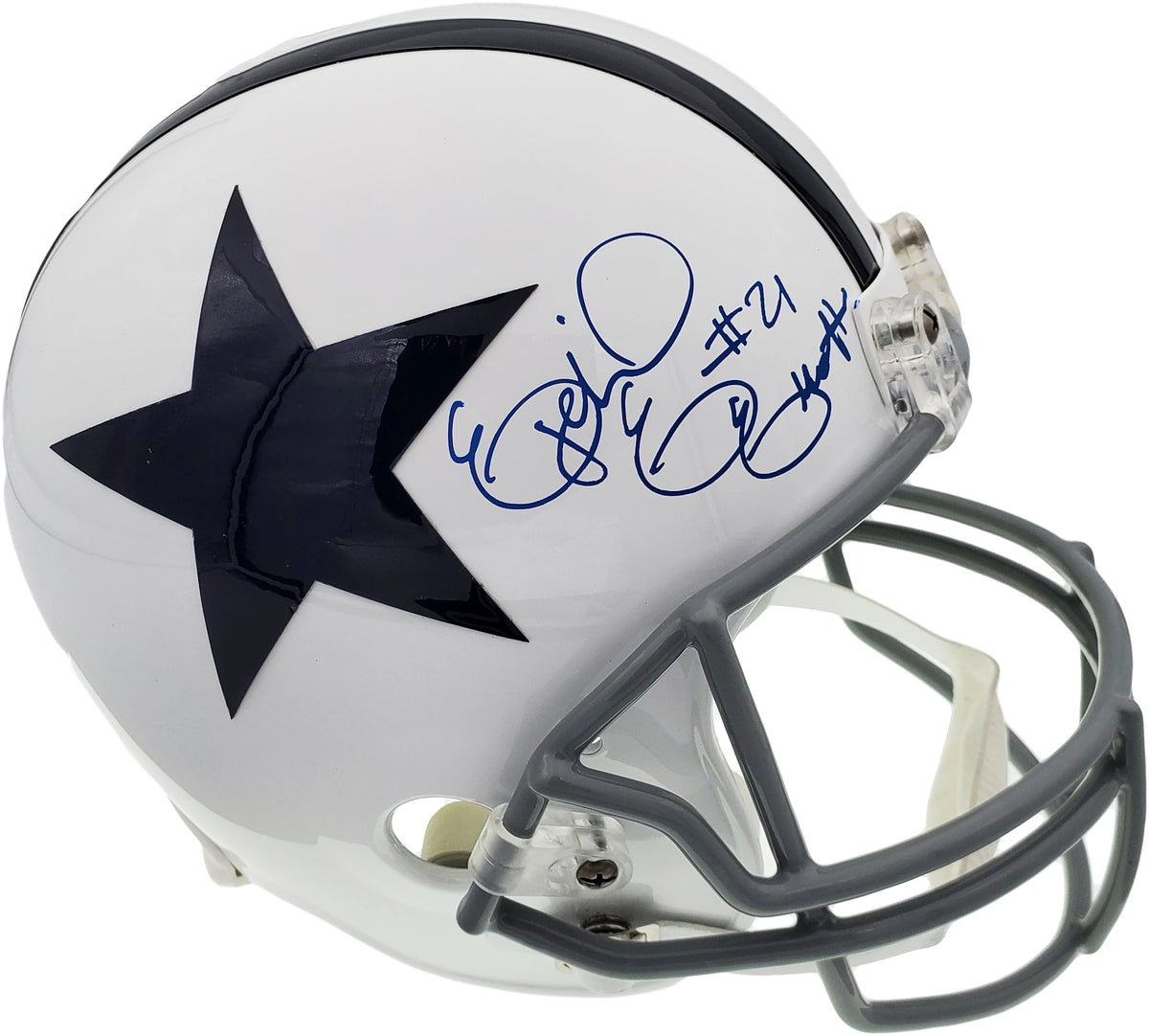 Ezekiel Elliott Autographed Dallas Cowboys Riddell Thanksgiving Full Size Speed Replica Helmet - Beckett BAS Authenticated