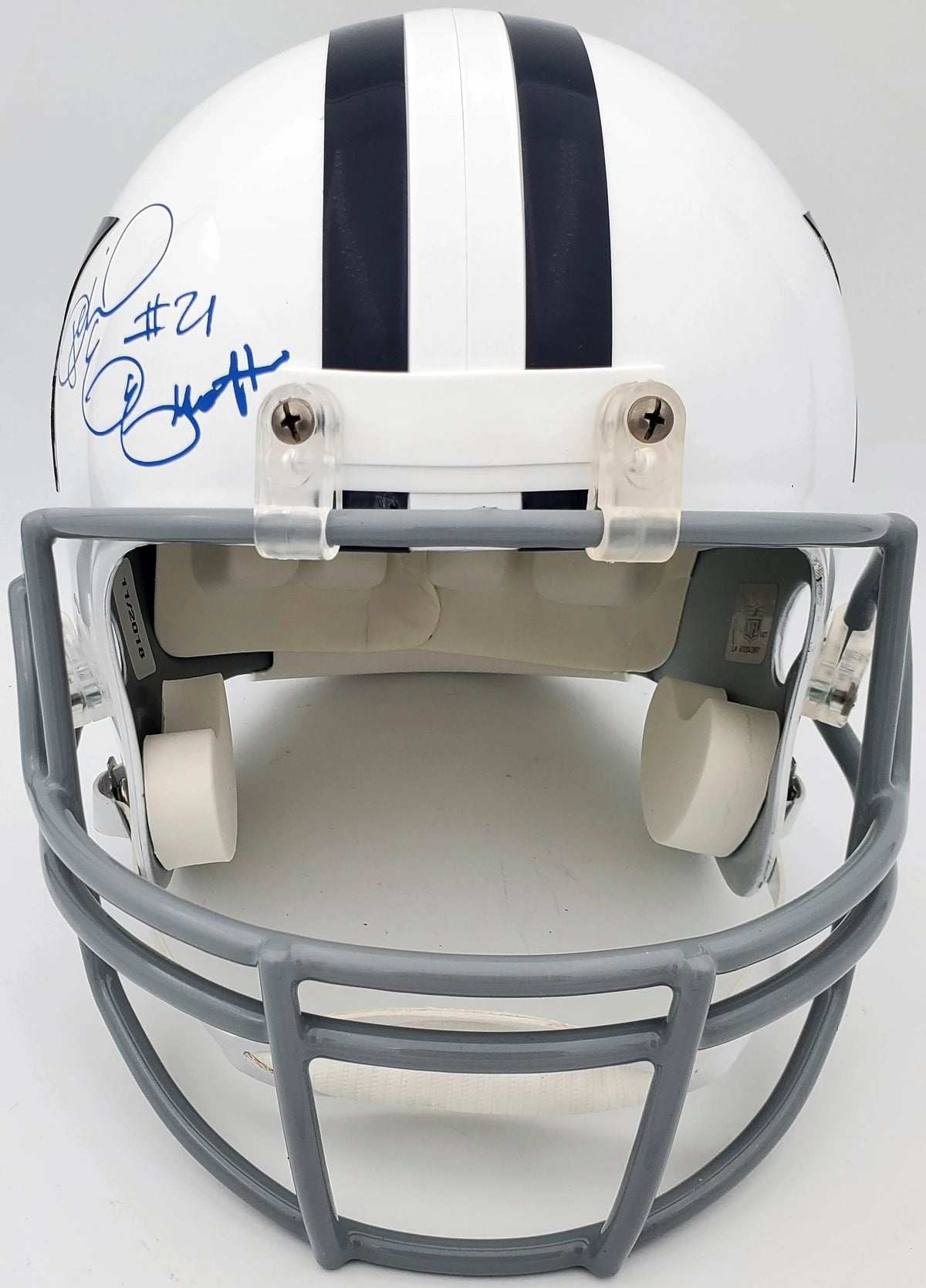 Ezekiel Elliott Autographed Dallas Cowboys Riddell Thanksgiving Full Size Speed Replica Helmet - Beckett BAS Authenticated