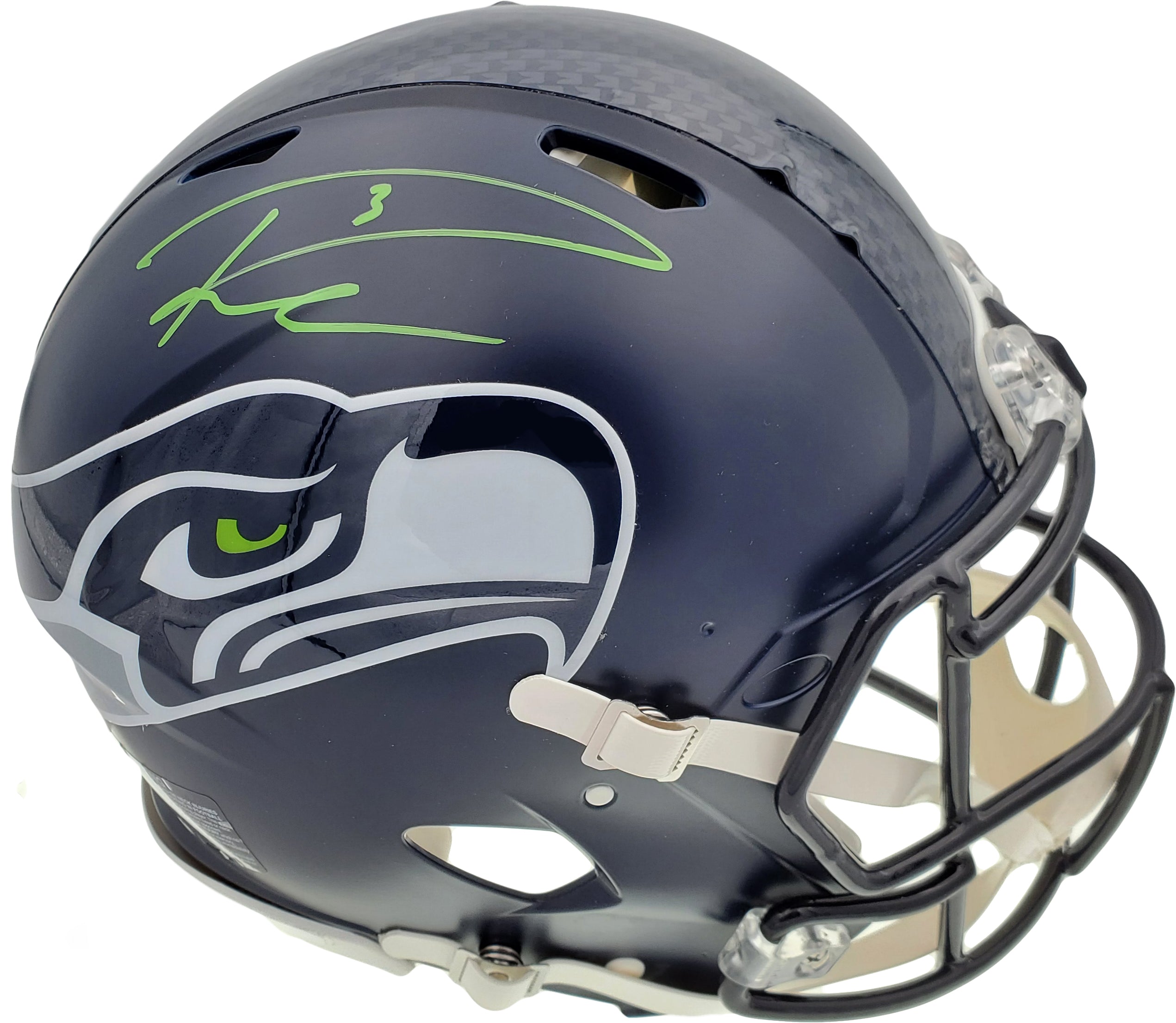 Russell Wilson Autographed Seattle Seahawks Full Size Speed Authentic Helmet In Green RW Holo