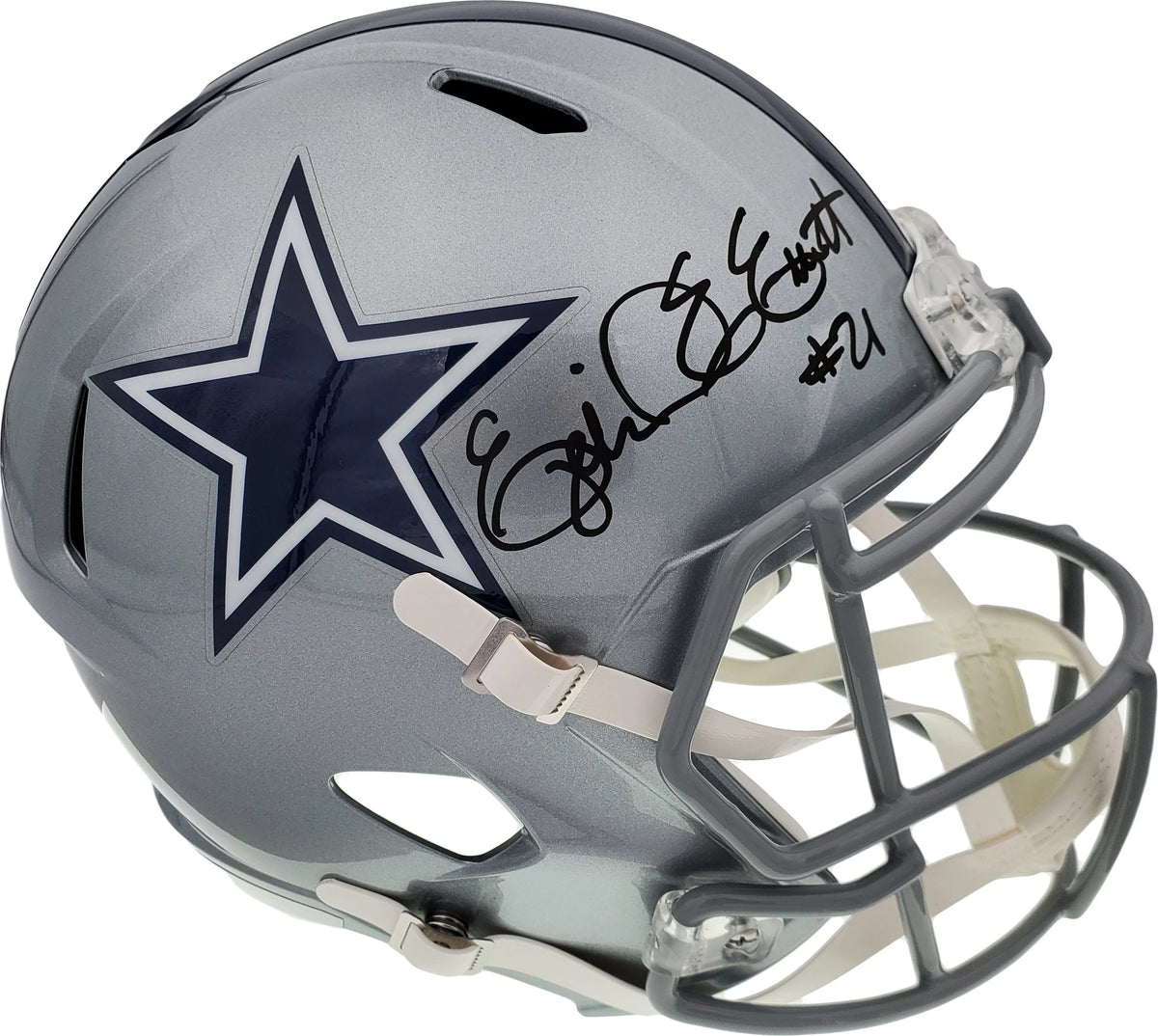 Ezekiel Elliott Autographed Dallas Cowboys Riddell Full Size Speed Replica Helmet - Beckett BAS Authenticated