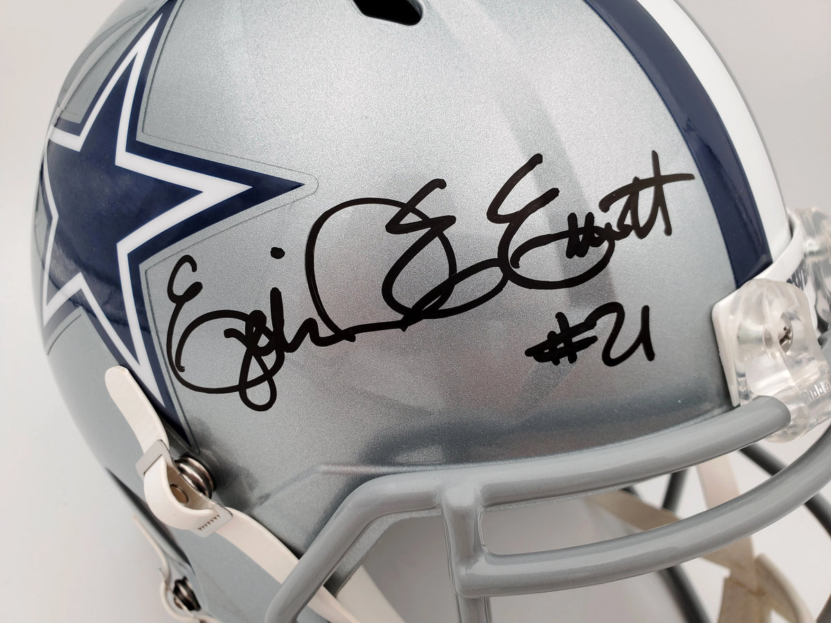 Ezekiel Elliott Autographed Dallas Cowboys Riddell Full Size Speed Replica Helmet - Beckett BAS Authenticated