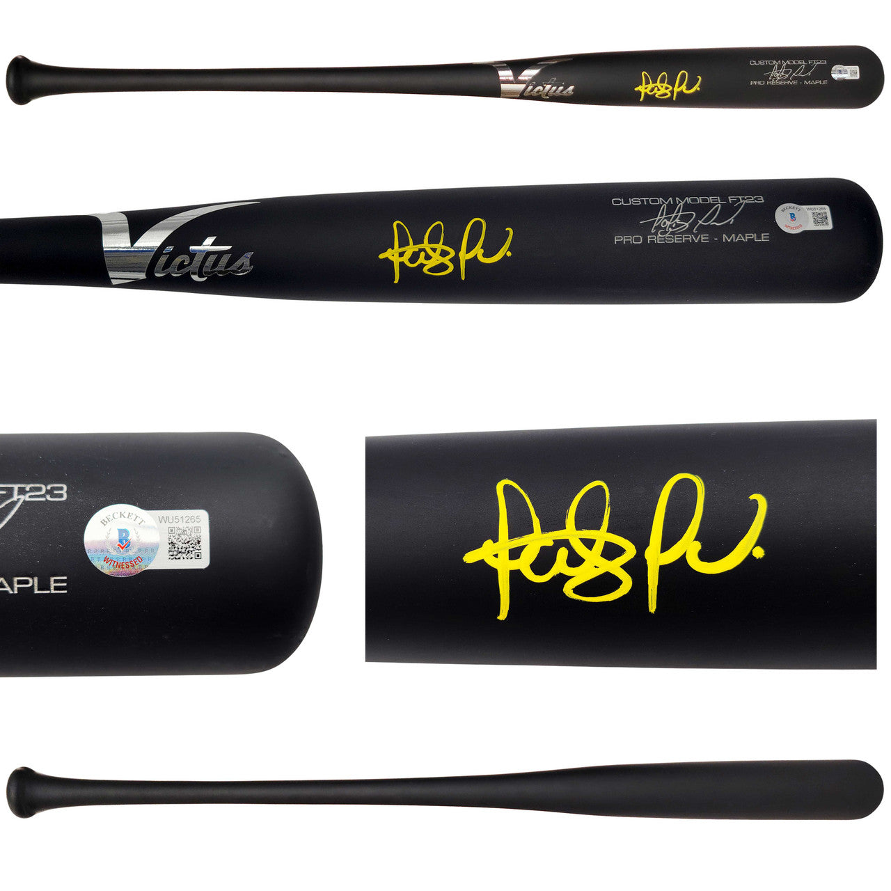 Fernando Tatis Jr. Autographed Matte Black Victus Game Model Bat San Diego Padres Beckett BAS QR