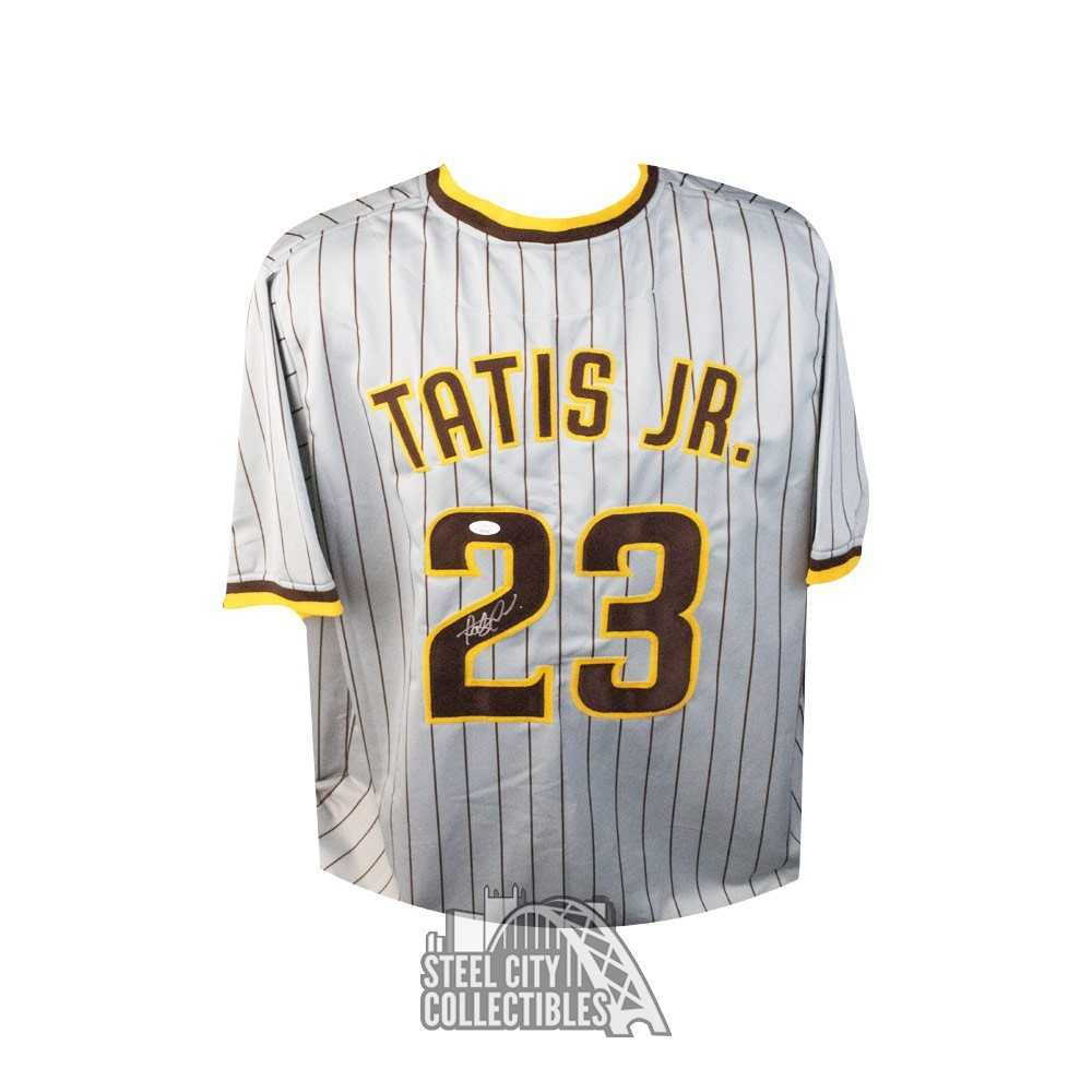 Fernando Tatis Jr Autographed San Diego Gray Pinstripe Custom Baseball Jersey - JSA COA