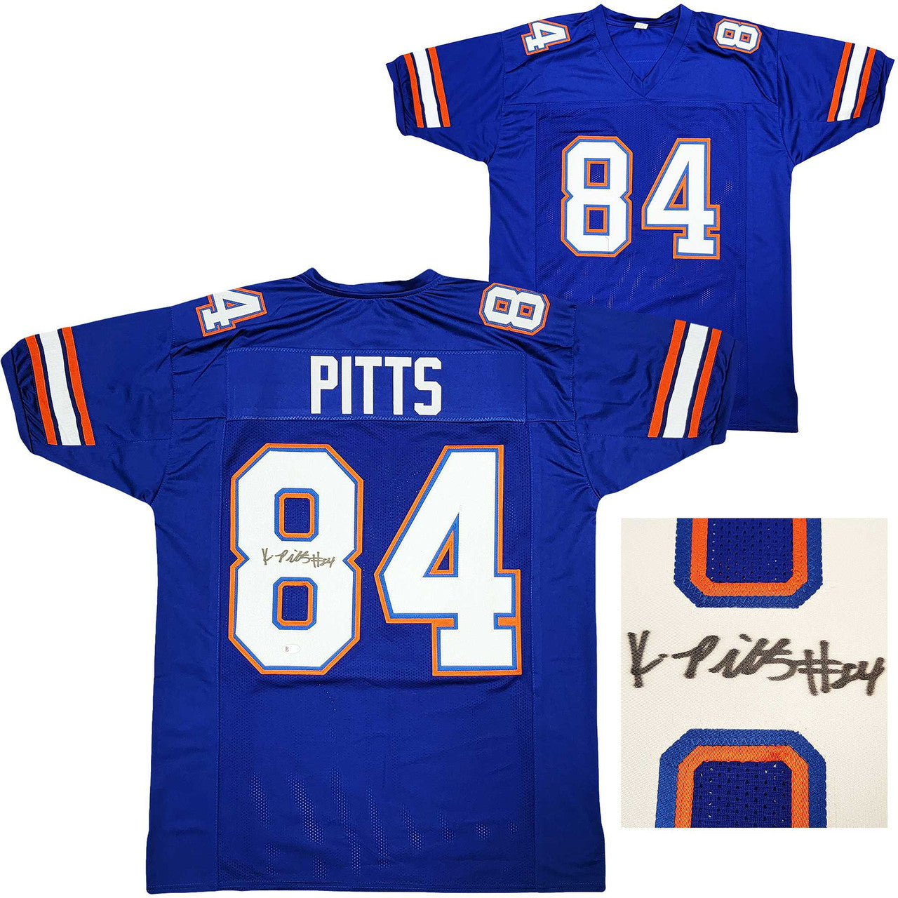 Kyle Pitts Autographed Florida Gators Blue Custom Football Jersey – Beckett BAS Witness