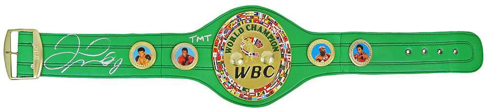 Floyd Mayweather Jr. Signed Green World Champion Full Size Boxing Belt w/TMT - Schwartz Authenticated