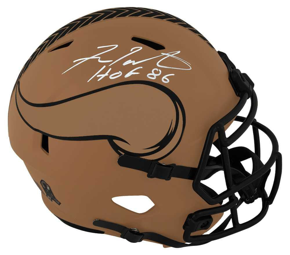 Fran Riddell Renaissance Collection Fran Tarkenton Signed Minnesota Vikings SALUTE 2023 Riddell Full Size