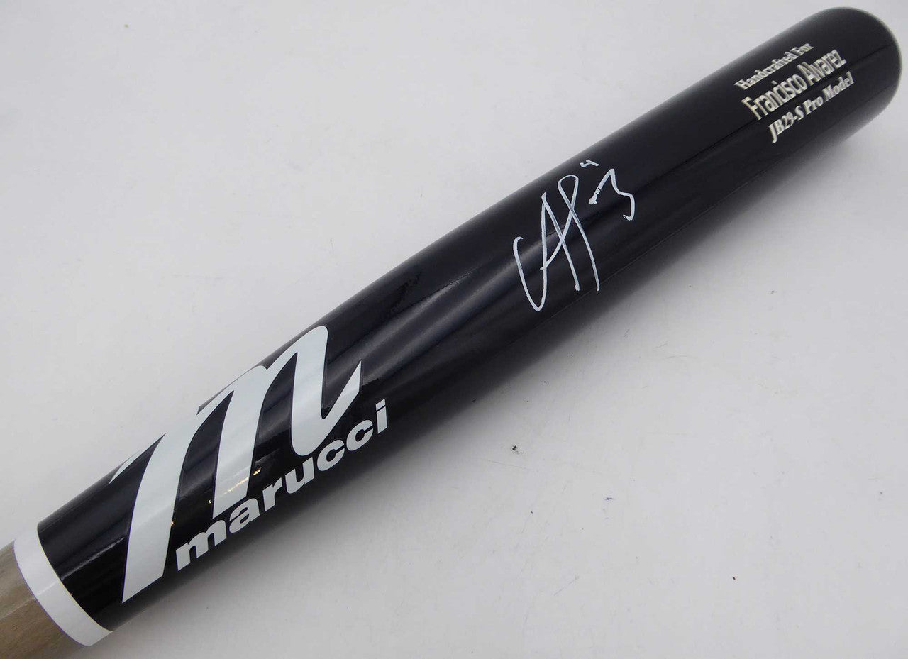 Francisco Alvarez Autographed Marucci Pro Model Bat New York Mets Beckett BAS Witness #676042