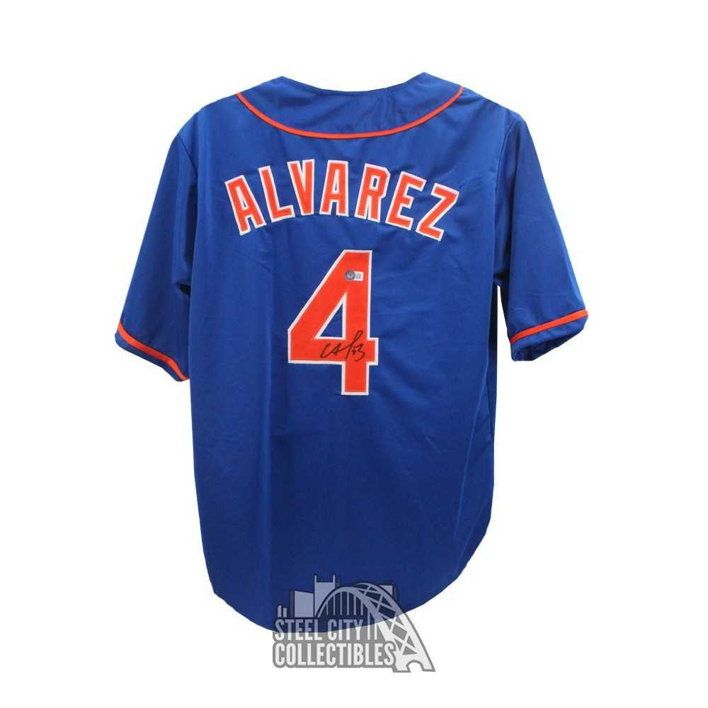 Francisco Alvarez Autographed New York Custom Blue Baseball Jersey - BAS
