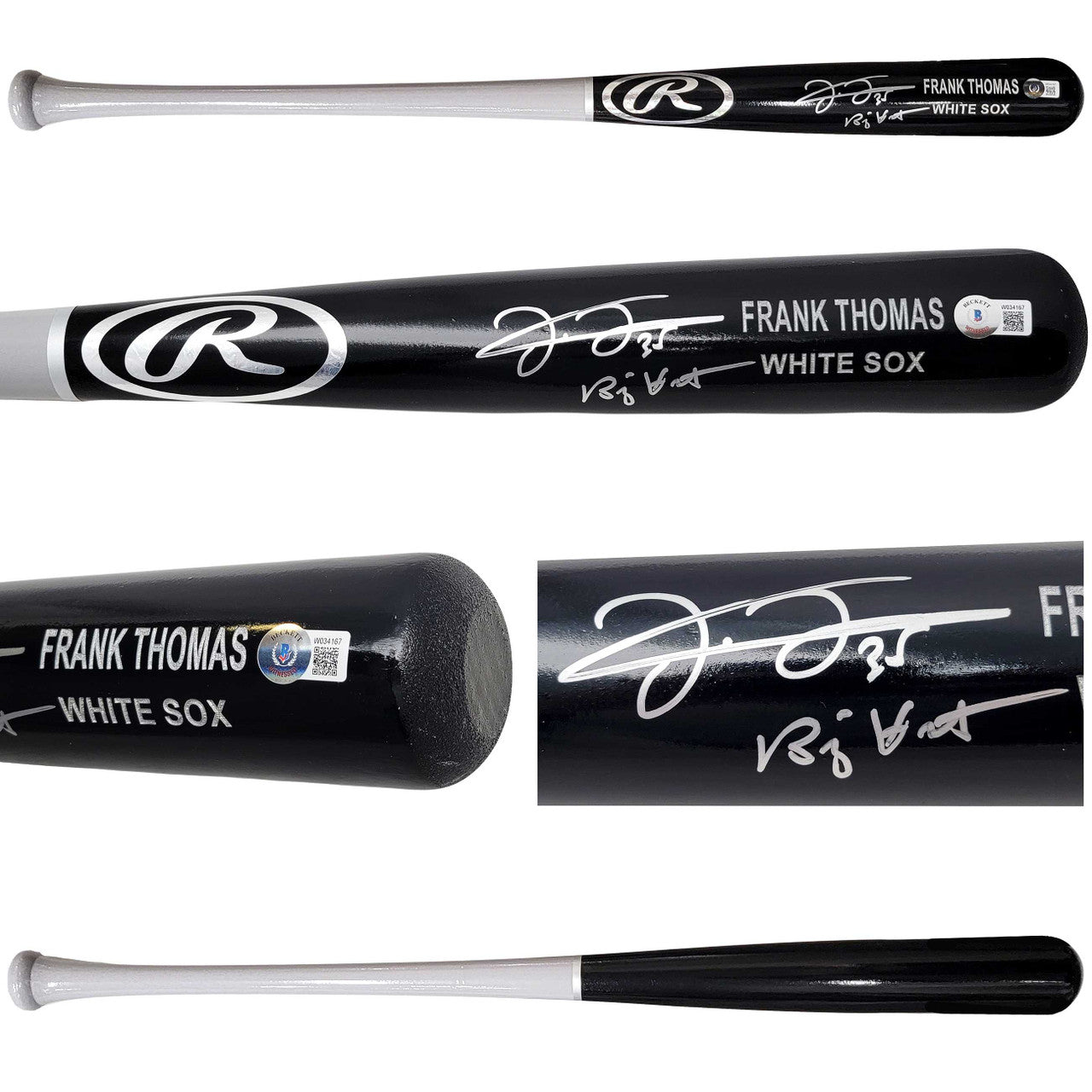 Frank Thomas Signed Rawlings Bat “Big Hurt” – BAS Witness COA